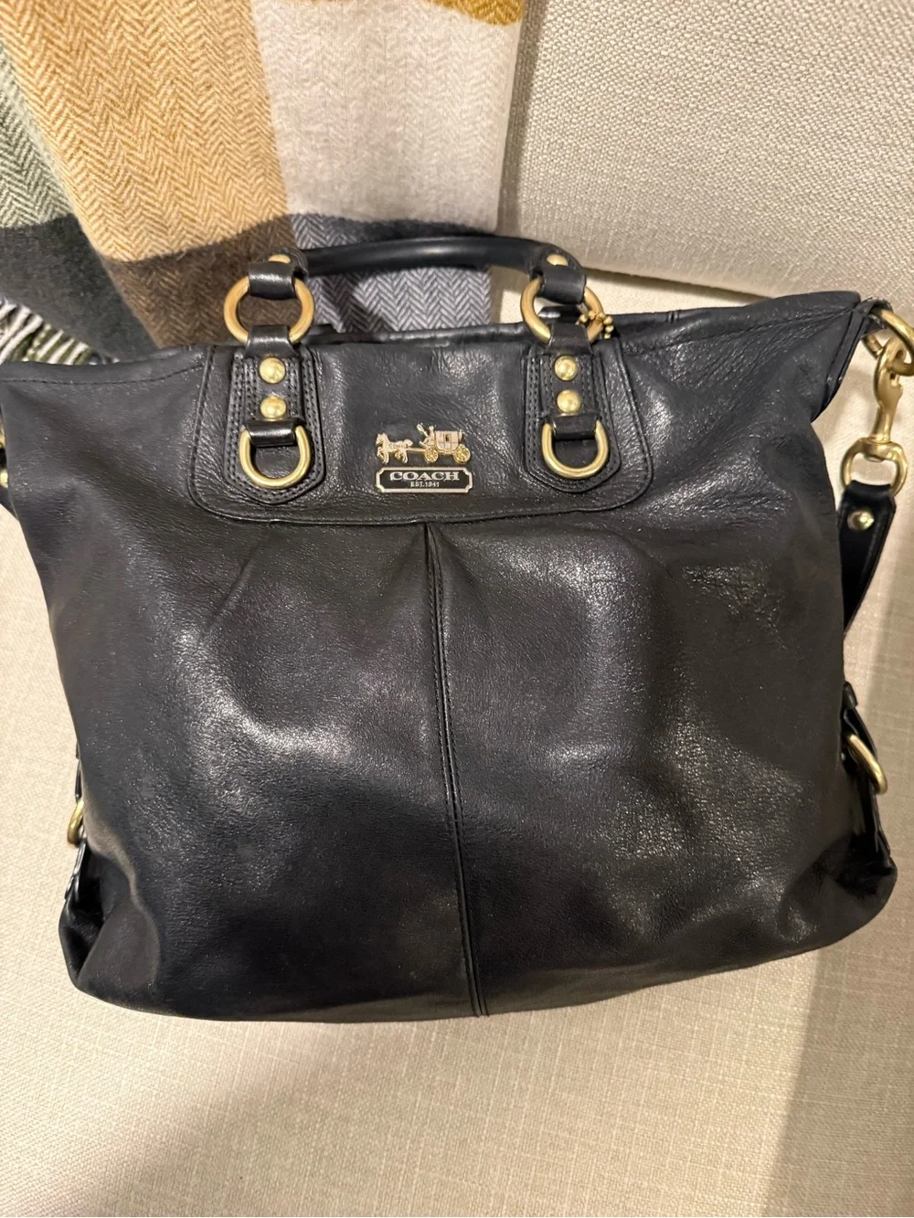 Coach Black Julianne - Classic Women's Shoulder Bag from 2009 Madison collection